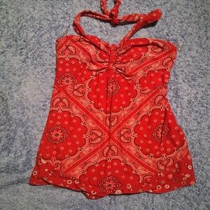 No Boundaries Red Paisley Camisole